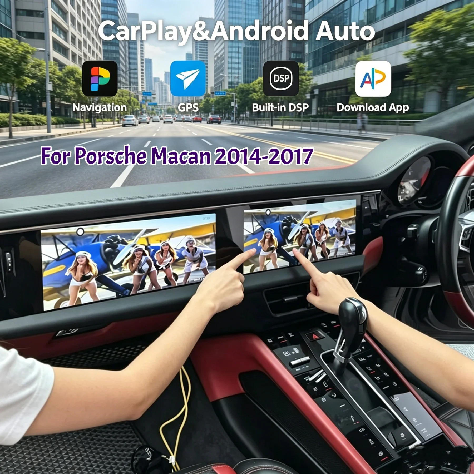 

RHD LHD Upgrade Dual Screen CarPlay For Porsche Macan 2014-2017 Car Radio GPS Navigation Auto Multimedia Player Screen Head Unit