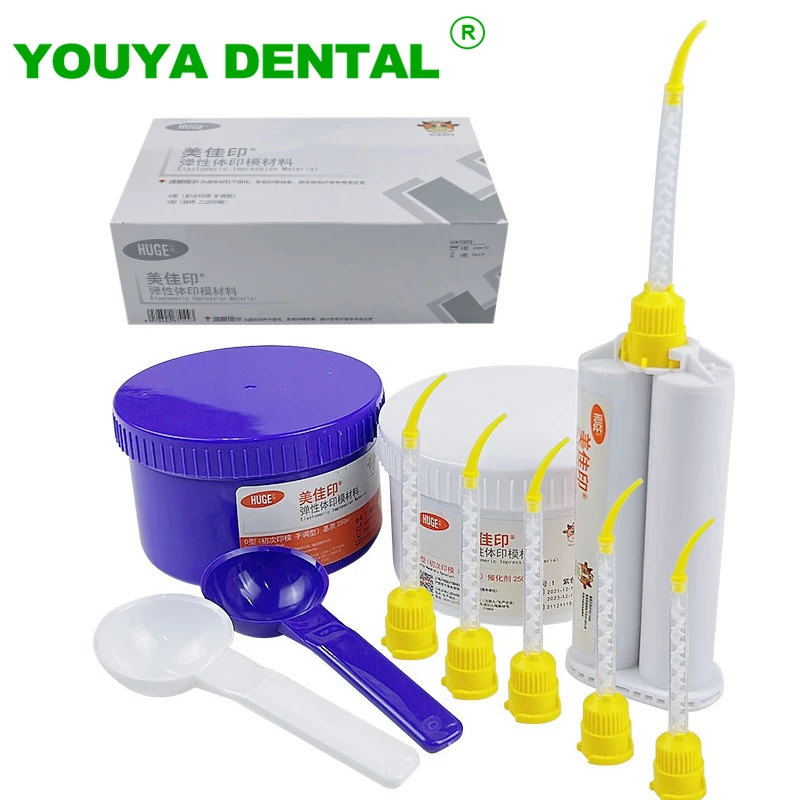 Dental Impression Material 0/3 Type Light Body Putty Base Putty Catalyst Mixing Tips Kits Dentistry Molding Silicone Materials