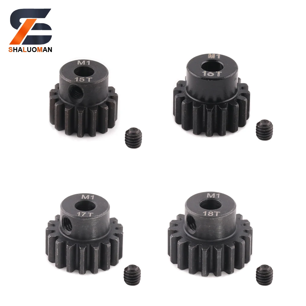 M1 5mm 11T 12T 13t 14T 15T 17T 18T 20T 21T 24T 25T 26T 27T 28T Steel Metal Pinion Motor Gear for 1/10 1/8 1/7 RC Model Car Motor