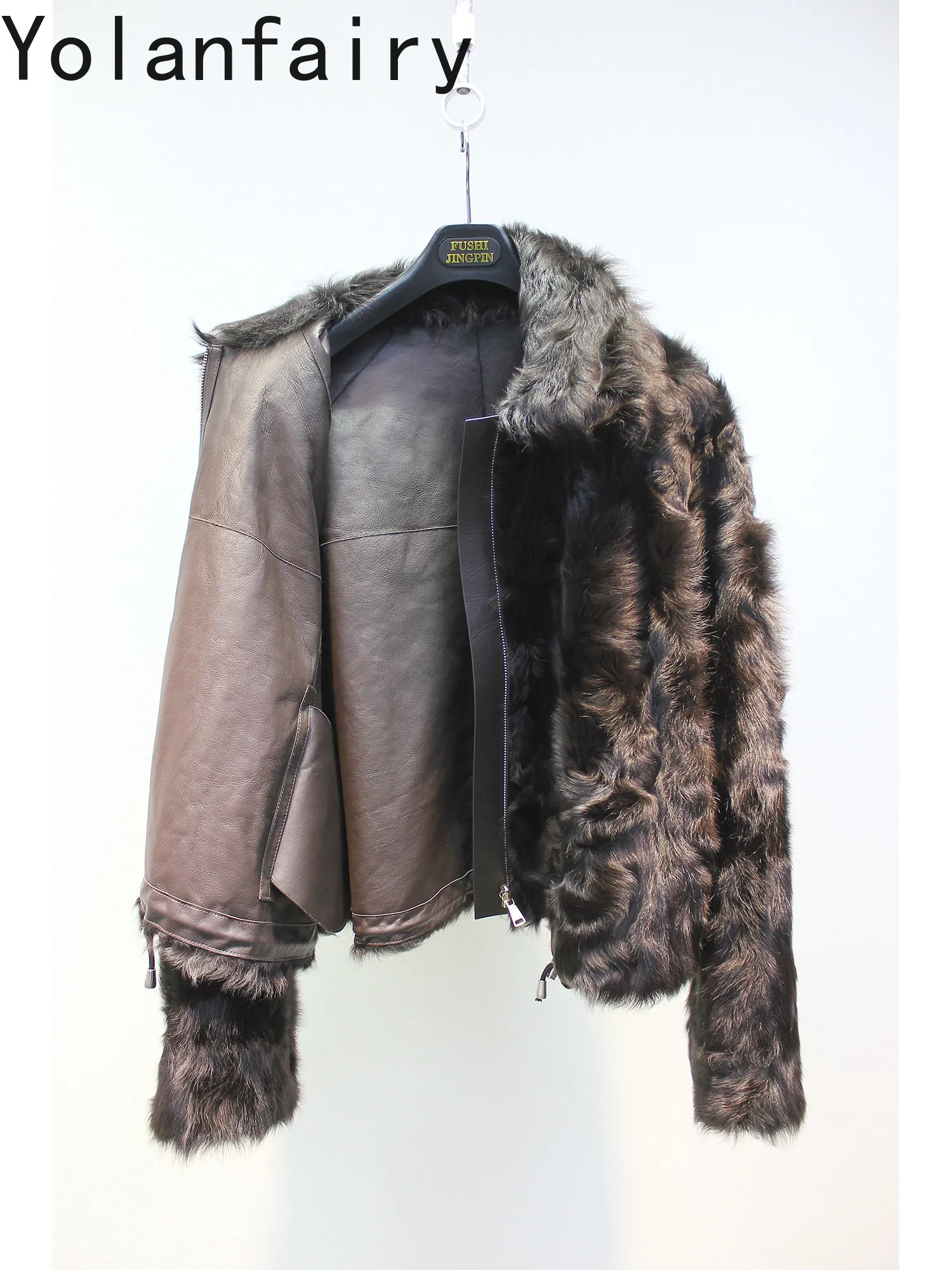 YOLANFAIRY Light and Soft 100% Real Fur Coat Women Casual Winter Reversible Real Sheep Shearling Jacket Warm Short Fur Coats