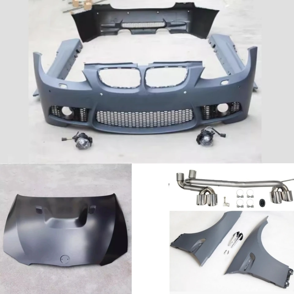 

Автомобильный комплект для BMW 3 серии E92 E93 320i 325i 330i 335i 05-12, модифицированный передний задний бампер в стиле M3, капот, боковая юбка, крыло