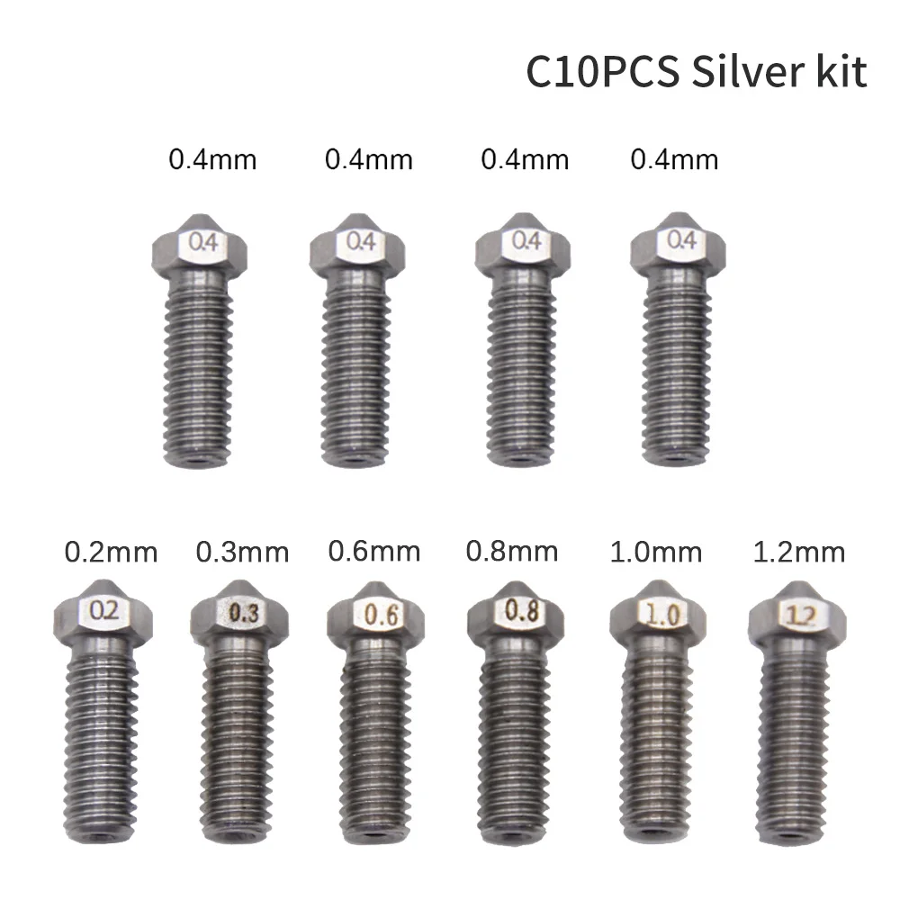 ทองเหลือง/สแตนเลสสตีล/หัวฉีด CHT 0.4/0.6/0.8mm สำหรับ X2ด้านข้างอัจฉริยะ vyper หัวฉีดเครื่องพิมพ์3D หัวฉีด1.75mm