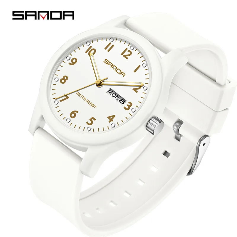 SANDA 3263 Студенческие кварцевые часы ярких цветов, простые милые детские наручные часы с силиконовым ремешком для мальчиков и девочек