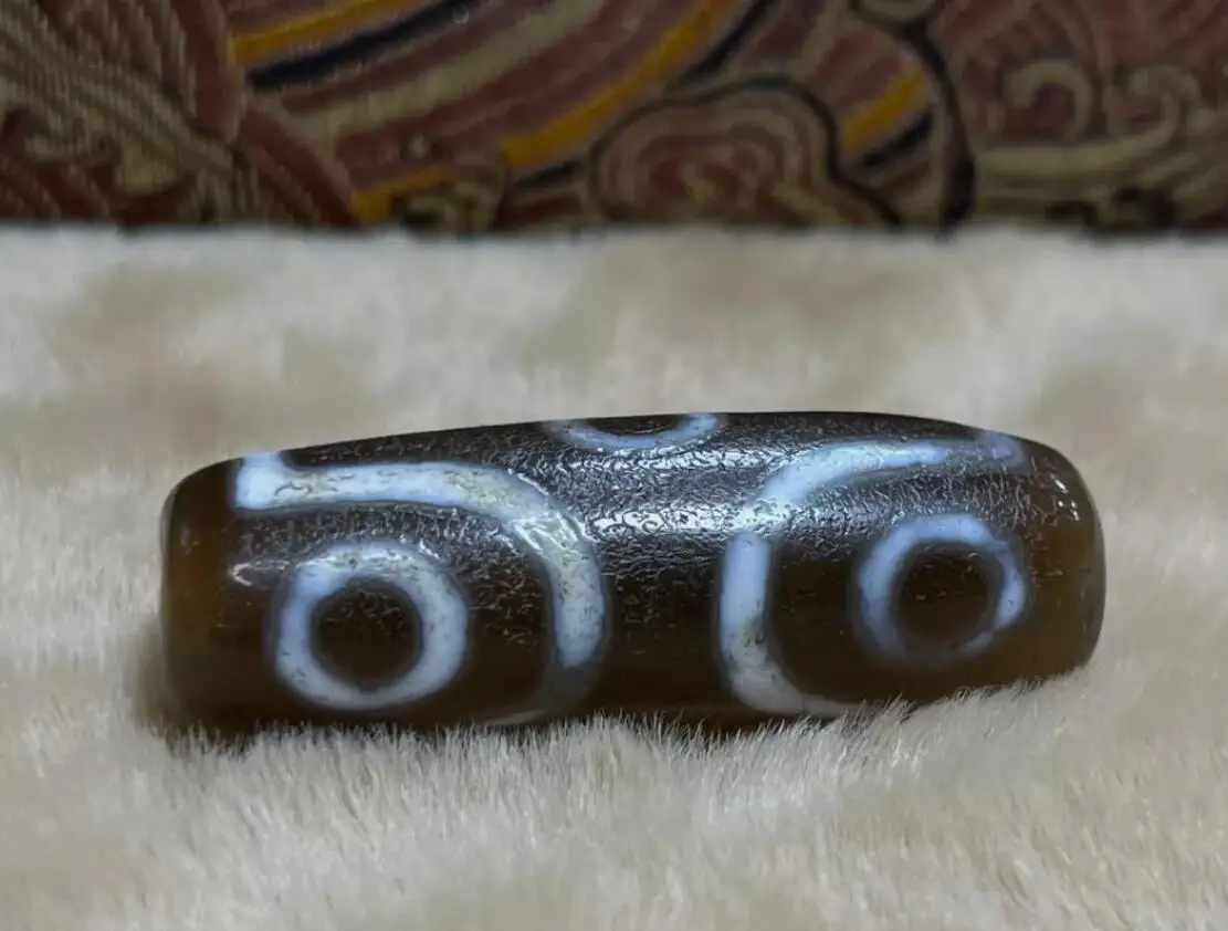 Tibetan Nepalese Himalayan Ancient agate Old Dzi Talisman 6 Eye Beads Amulet