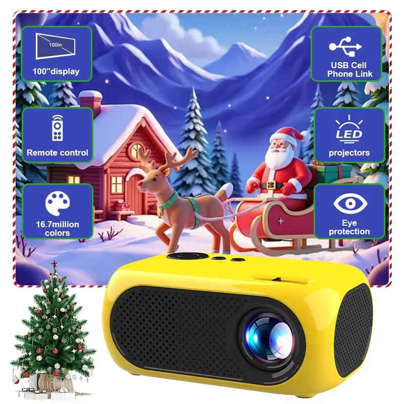 

POWERFUL M24 Mini Projector 480*320P Support 1080P Full HD USB Phone Screen Share Home Theater Video Protable Mobile Projectors