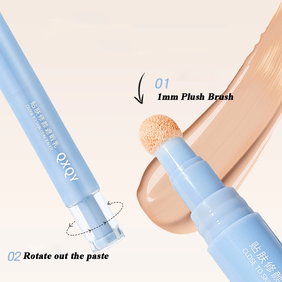 QXQY スキンリペア コンシーラー ペン スポンジ コンシーラー 自然に明るくなる カバー 傷 保湿とフィット感