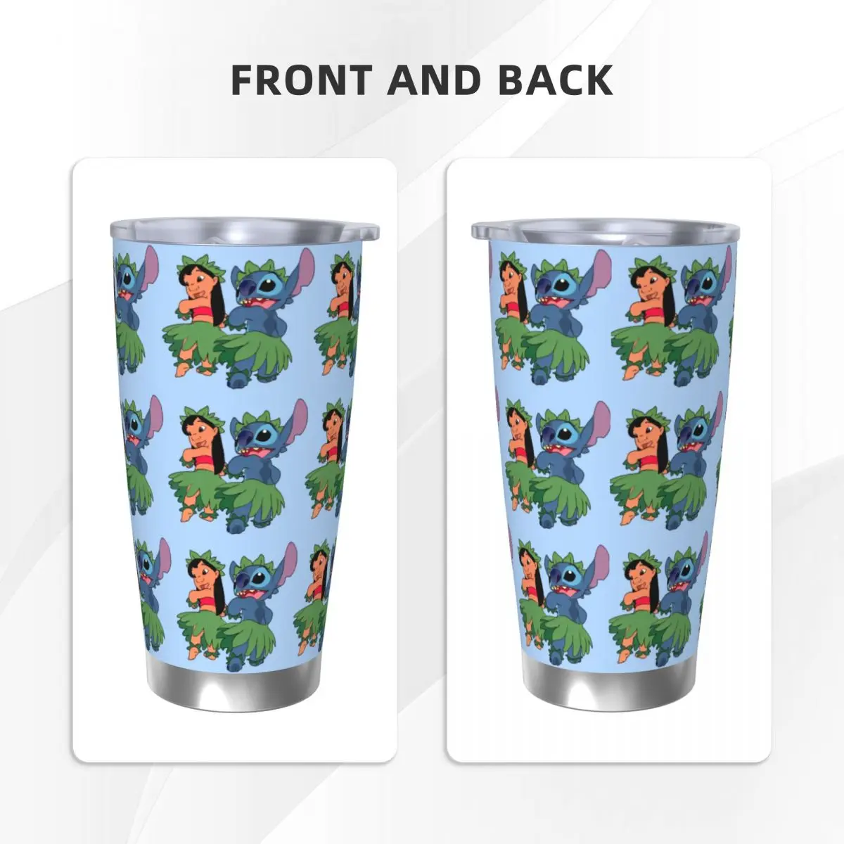 Lilo And Stitch Tumbler Vacuum Insulated Hula Dancer Coffee Cups Stainless Steel Car Mugs Hot Cold Drink, 20oz