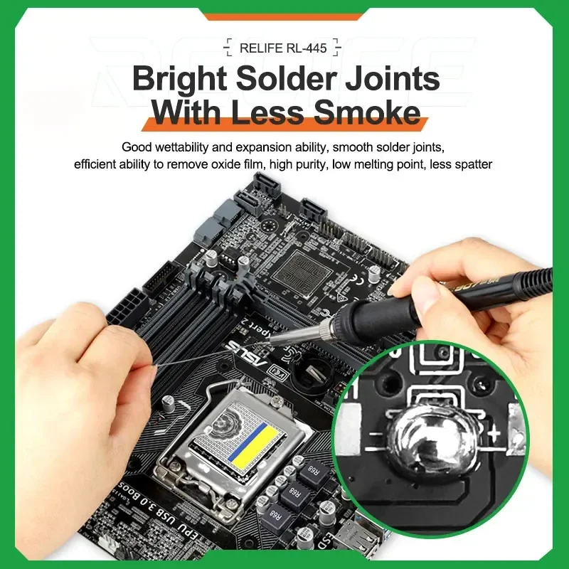 RELIFE RL-445 0.3/0.4/0.5/0.6 مللي متر سلك لحام عالي النقاء سلك قصدير أساسي من الصنوبري أوزان لحام إلكترونية مختلفة #4