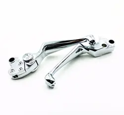 Chrome Skull Adjustable Brake Clutch Lever for Harley Fat Boy Dyna Electra FXDC