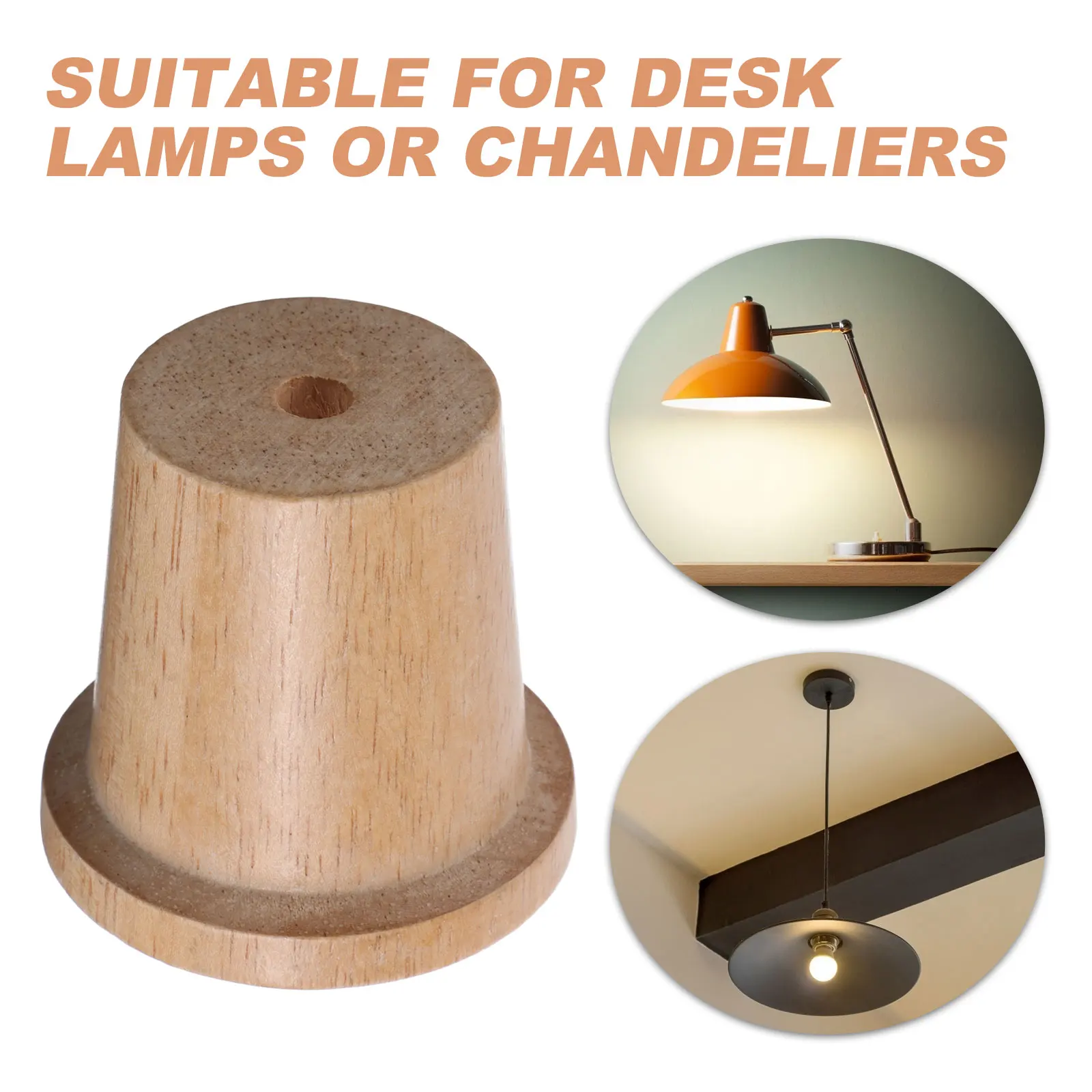 

Wood Lamp Finial Base Round Wooden Socket Cup For Table Floor Pendant Light Stylish Lampshade Cover Replacement Diy Light Holder