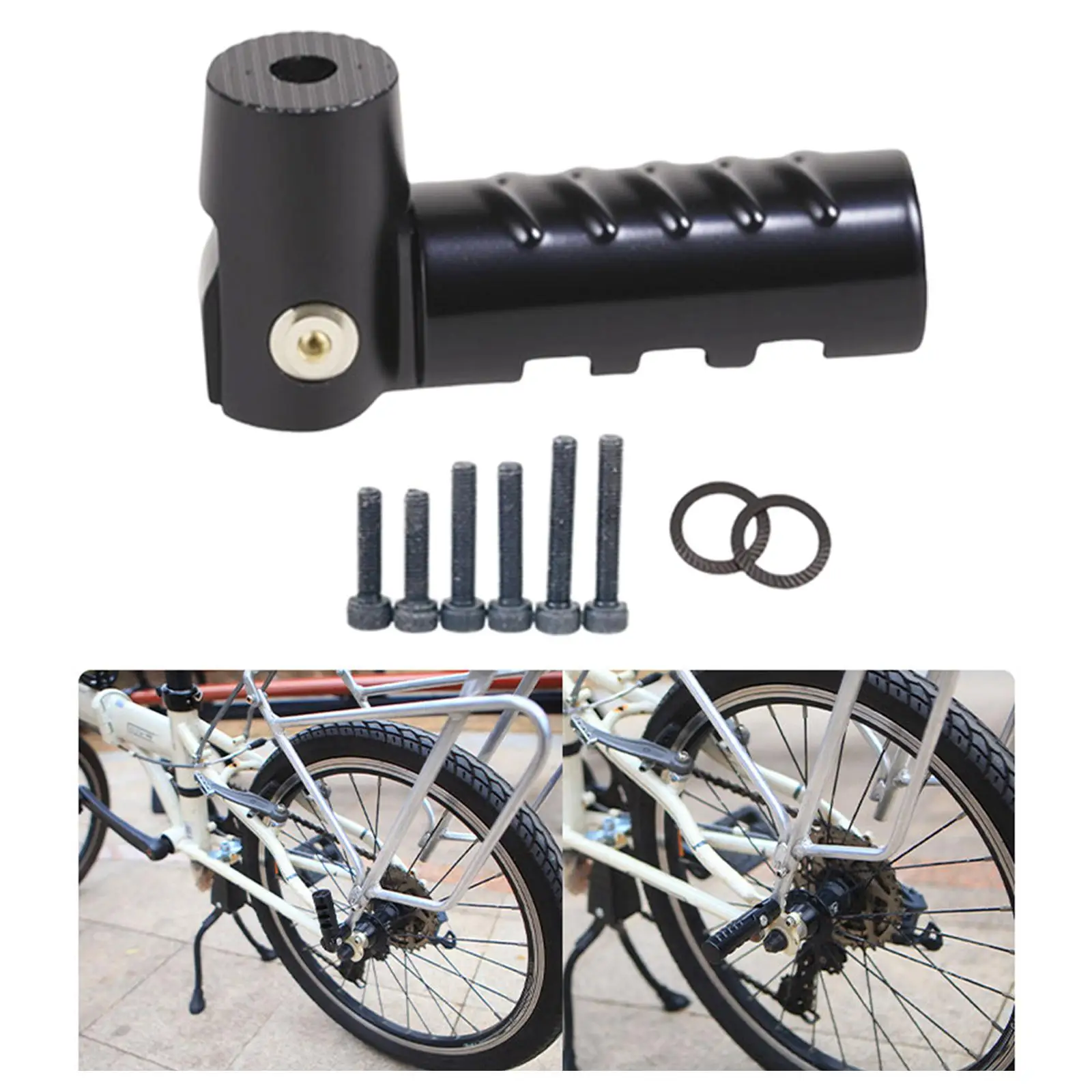 Bicycle Accessories Footrest Pedals Aluminum Alloy Black Lightweight Quick Install for 20 Inch Folding Bike Passenger Support