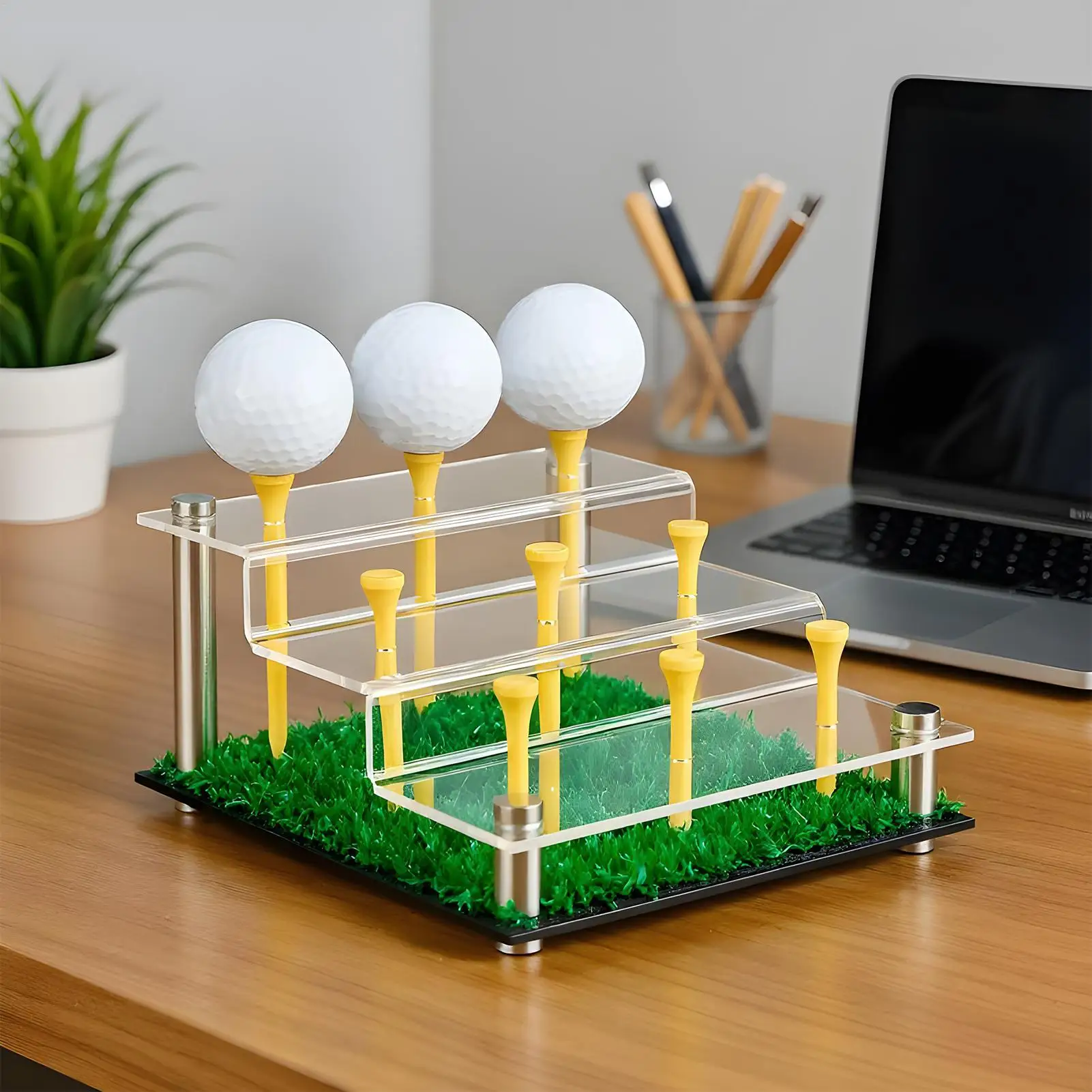 حامل كرة الجولف عرض مجموعة كرات الجولف تخزين المعدات الرياضية لخزانة وضع الكرة اللينة والتنس لاكروس