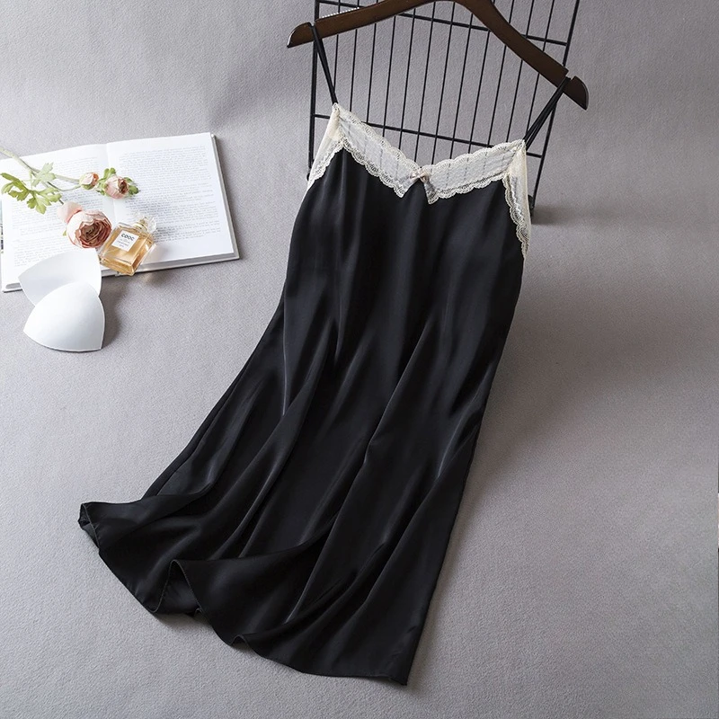 

Sexy Strap Sleepdress Night Dress Loungewear Women Lace Chemise Sleepwear Nightgown Summer Rayon Lingerie Nightwear Morning Gown