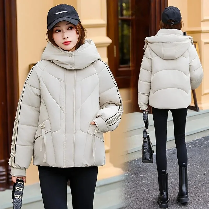 Explosions doudoune femmes Parkas 2025 hiver nouveau court chaud coton rembourré manteau femme vêtements d'extérieur à capuche mode pardessus hauts