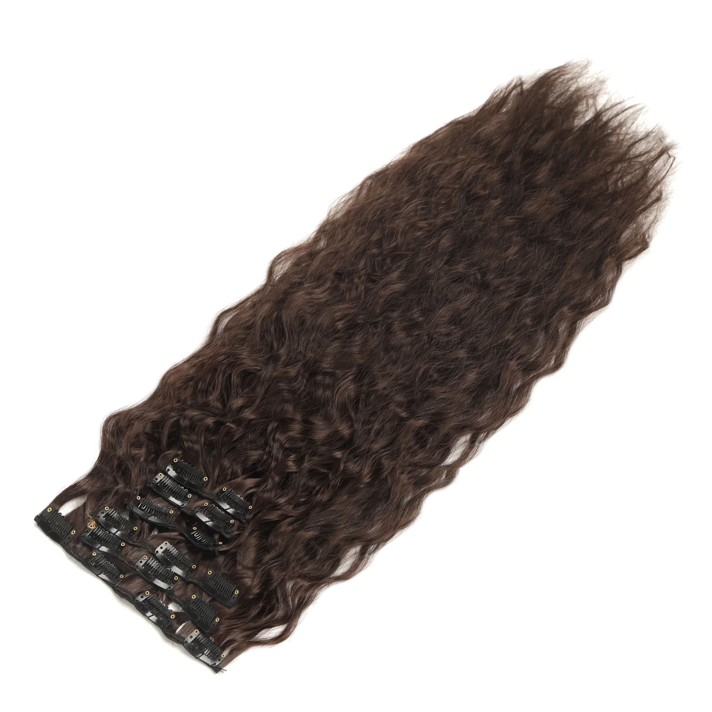 140g 24 Inch Curly Clip In Hair Extensions Synthetic Jerry Curly Clip Ins For Amazon.com : Curly Clip in Hair-Extensions Clips in-Human  main image 2