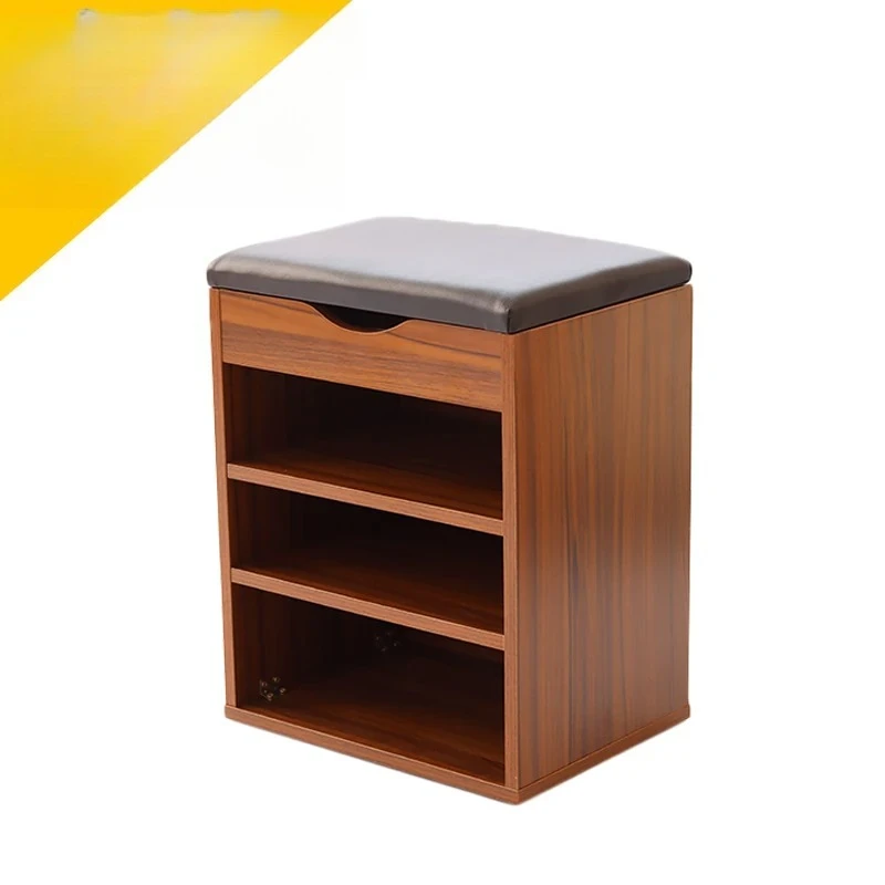 For Open Shoe Rack with Sitting Stool, Entryway Bench Combo for Small Spaces, Soft Padded Seat