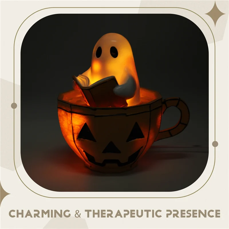 A25F-LED تعمل بالبطارية لجميع القديسين شبح ضوء الليل شبح تحت عنوان المزاج ضوء حوض الاستحمام لهجة مصباح لزينة الهالوين P #5