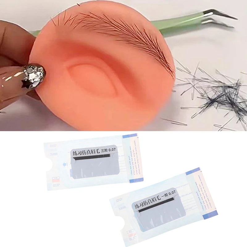 2 bolsas auténticas cejas reales AI Master Practice pelo de cejas clonadas nativas sin folículos capilares para practicar principiantes