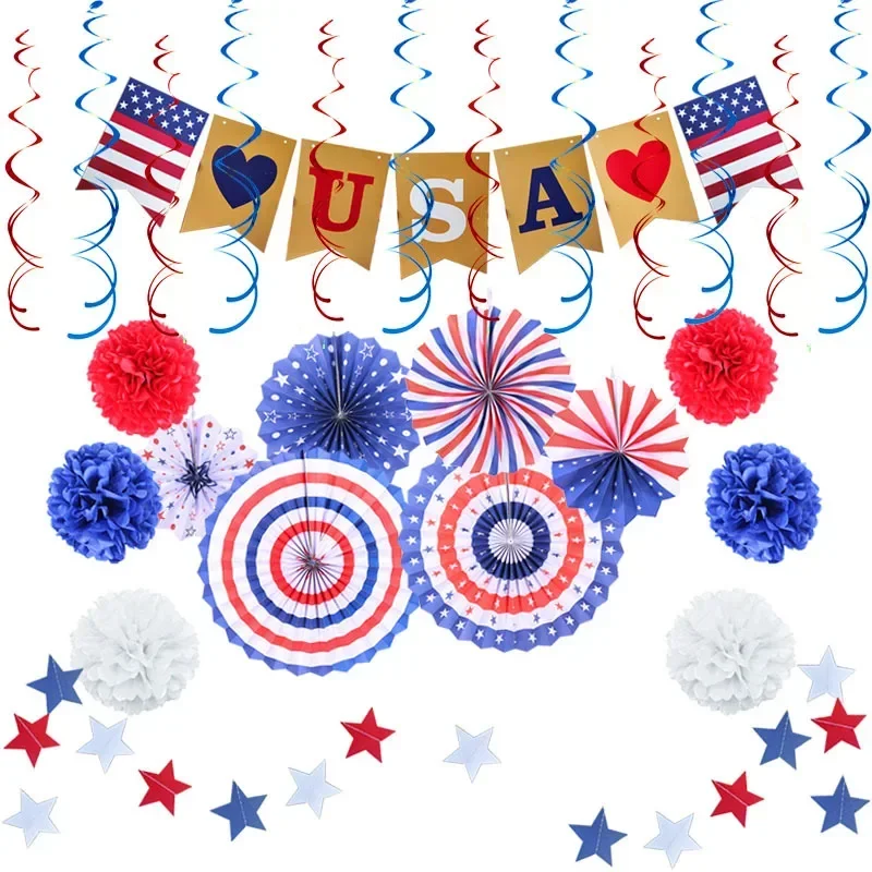 

2024 New American Independence Day Balloon Set USA Flag Independence Day Patriotic Party Decorative Balloon Set