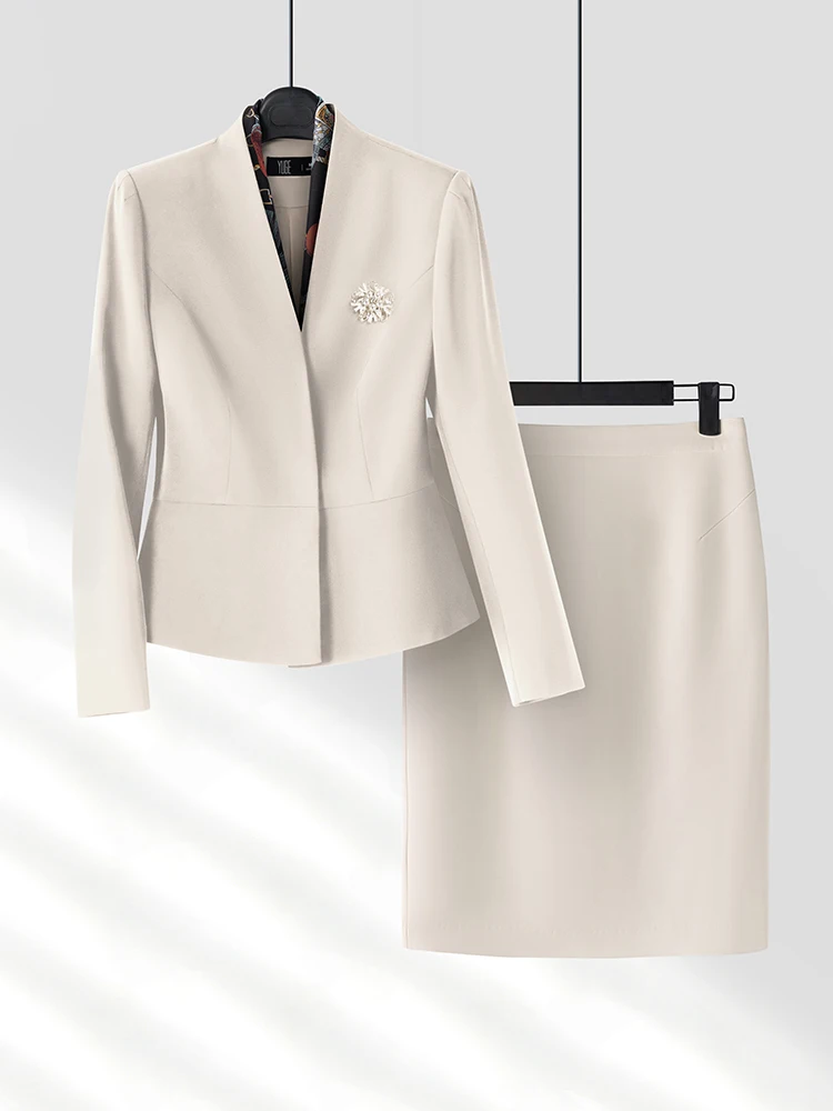 Business Style Slim Fit Suit Set for Women Autumn Winter New Arrival Jewelry Store Waist Cinching Slimming Commute Profession...