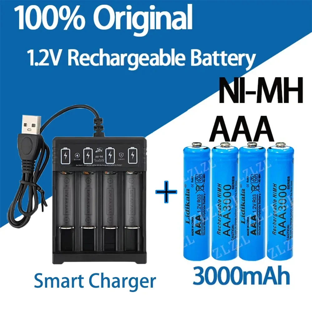 

NEW High Quality 1.2V Rechargeable Battery, AAA3000mAh Battery+charger, Alkaline Technology, for Remote Control, Toys/computer