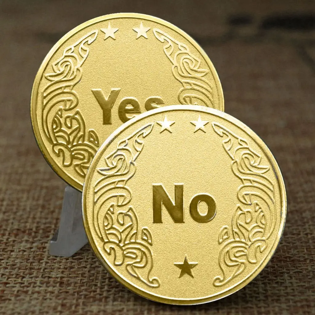 10 قطعة نعم أو لا عملة تذكارية تذكارية لعبة الدعامة قرار البرونزية حسن الحظ خمر عملات جمع الديكور الحرف #2