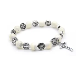 Saint Benedict Exorcism Bracelets for Men Woman Beaded Cross Catholicism Wristband Religious Jewelry