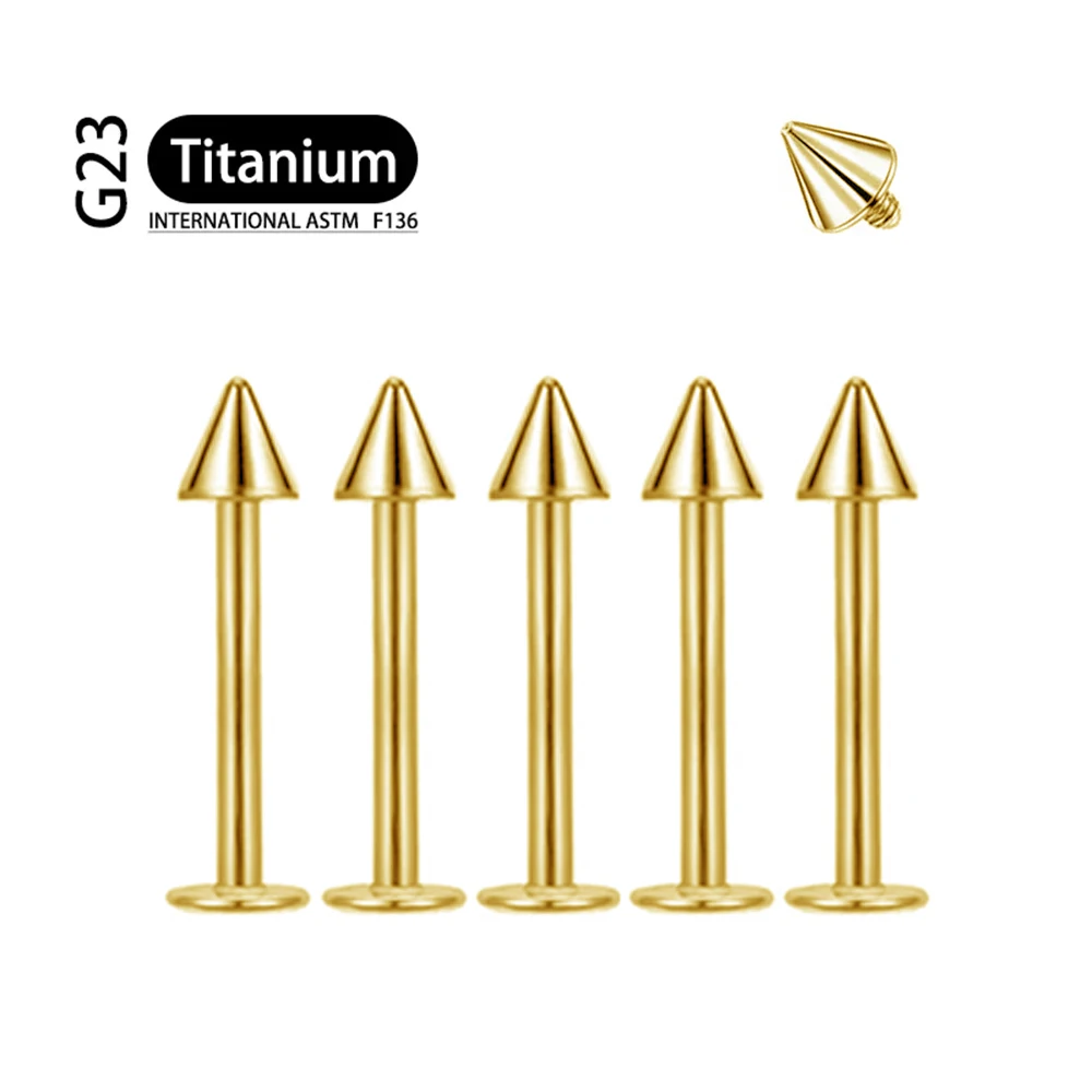 5 Stücke Implantat Grade F136 Titan Gothic Spike Labret Tragus Helix Bar Lip Bar Ringe Stud Knorpel Ohr Piercings Körperschmuck – Detail 9
