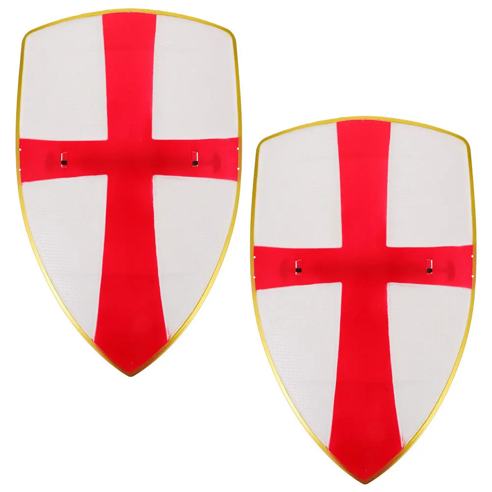 2 قطعة الكرتون عبر نمط درع مضحك البلاستيك اللعب تأثيري الاطفال لعب الأدوار حفلة درع صغير للبنين 4-12 الأطفال