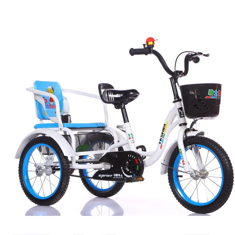 Carbon Steel Tricycle for Children, Tandem Bicycle, with rear seat pedicab 14 