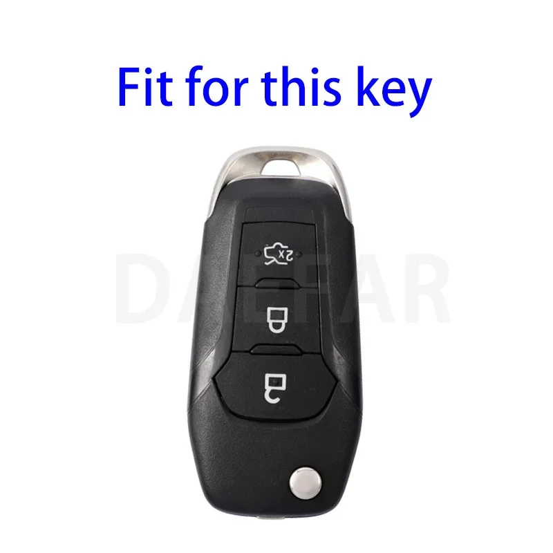 3Buttons For Ford Fusion Fiesta Escort Mondeo Everest Ranger 2019 S Max Kuga 2 TPU Leather Car Flip Key Case Cover Accessories