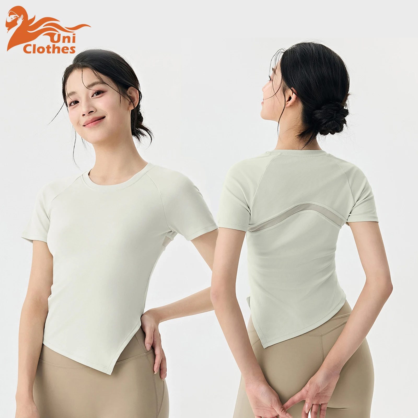 

UNI Sportswear Woman Gym 2025 Yoga Clothes Women T-Shirt Short Sleeve Fitness Top Breathable Running Shirt