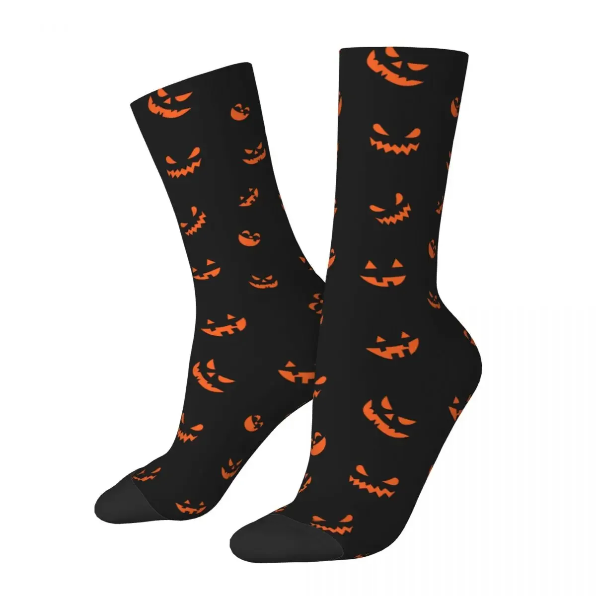 

Breathable Crazy Design Men's Women's Halloween Pumpkin Socks Sweat Absorbing Middle Tube Socks