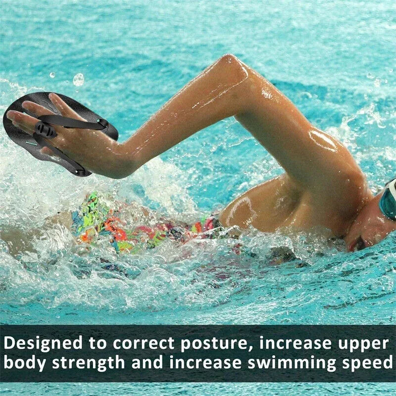 1pair Adult Hand Pu Men\'s and Women\'s Swimming Training Silicone Hand Web Protectors Adjustable Freestyle Hand Pu