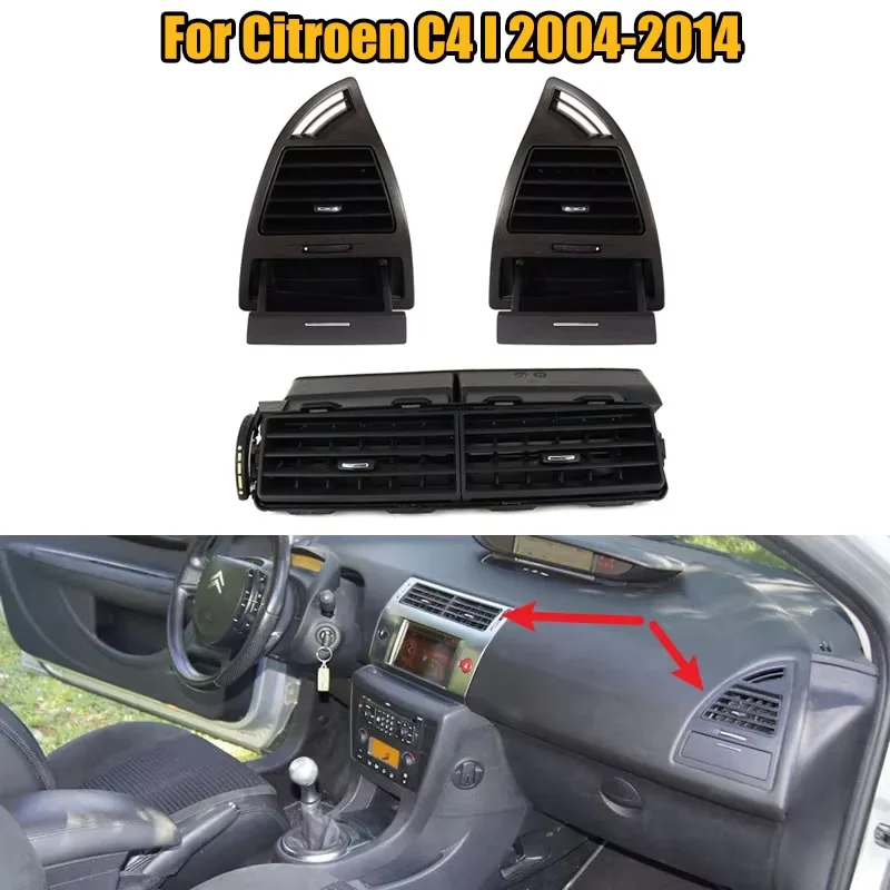 1 pcs Air Conditioner Outlet Front Panel Grille AC Air Outlet Center Console Dashboard For Citroen C4 I 2004-2014