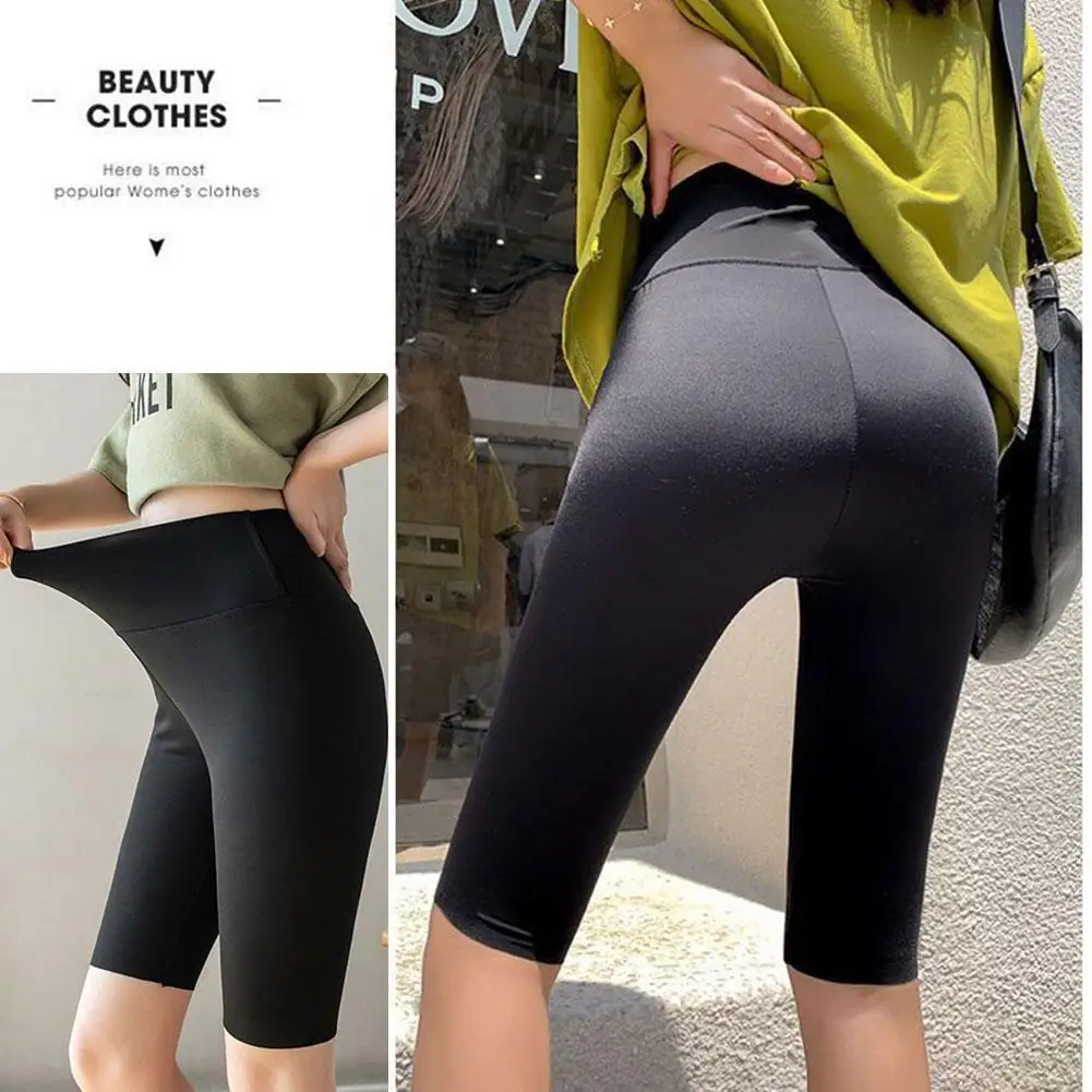 Women's Plus Size Safety Shorts High Waist Elastic Anti-Chafing Under Skirt Shorts Ice Silk Seamless Breathable Underwear Pants