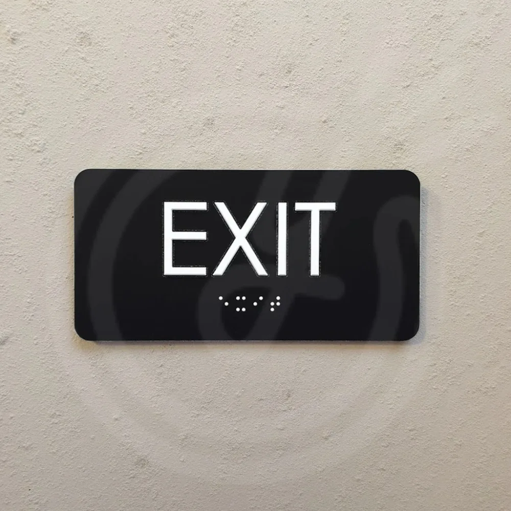 맞춤형 출구 점자 표시 아크릴 장애인 접근 가능 텍스트 인쇄 ADA 준수 표지판 촉각 기호 표시 내비게이션