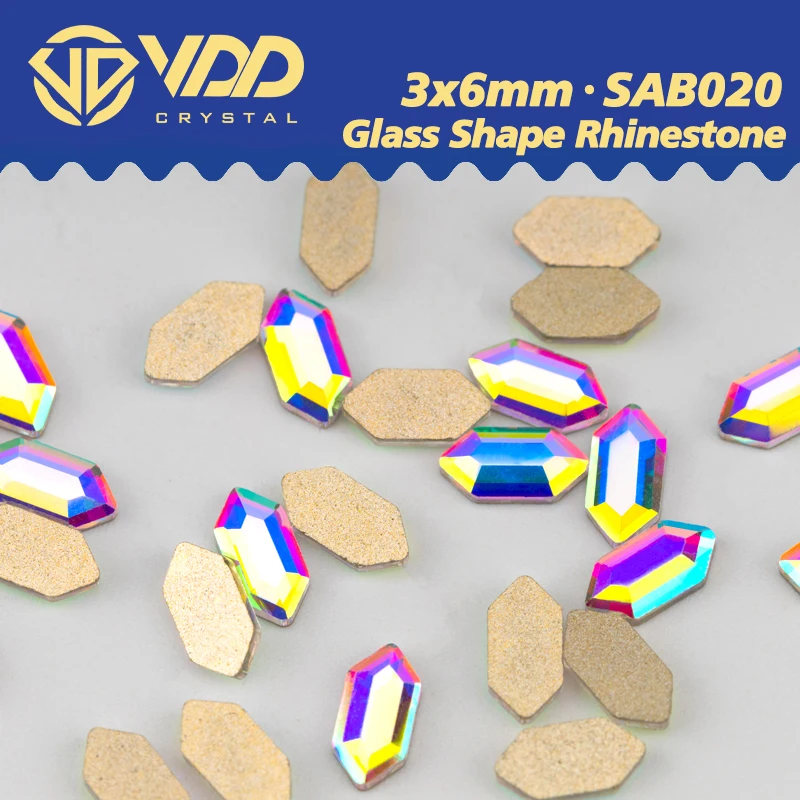 VDD 3x6mm 100/500/1440Pcs Glas Form Kristall Strass Farbe AB Flatback Stein für DIY Dekoration Nail art Zubehör SAB20
