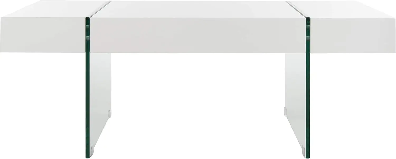 Mesa de centro Home Jacob branca e com perna de vidro