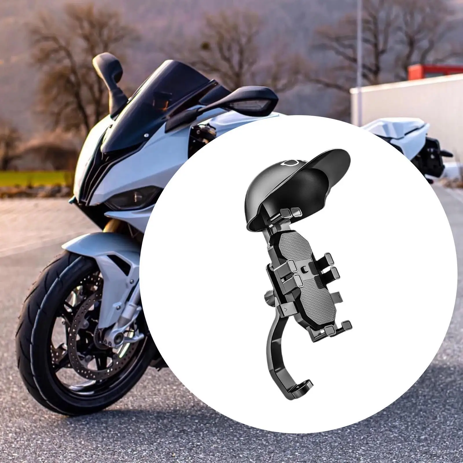 

Generic Motorcycle Phone Mount Rainproof Cute Helmet Shaped Bike Phone Mount for Bicycle Motorbike Mountain Bike Motorcycle