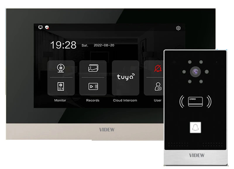 Tuya Wifi Video Door Phone Intercom System With 7 Inch HD Screen Night Vision Door Entry System For Villa Security