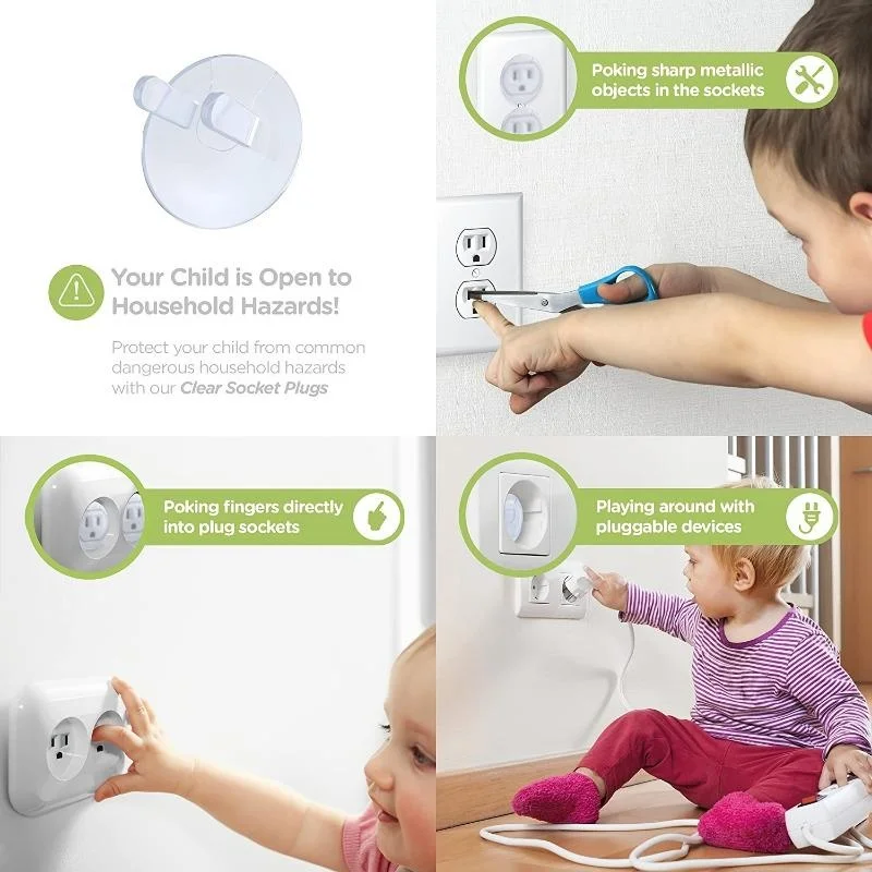 Clear Outlet Cover Baby Safety Outlet Plug Covers Plastic Plugs for Electrical Power Outlets Baby Proofing Wall Socket Protector