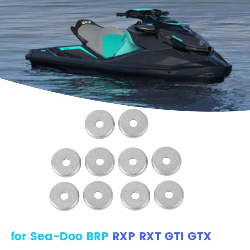 10Pcs Motorboat Anode Anti-Corrosion Zinc Block 271001920 For Sea-Doo BRP RXP RXT GTI GTX Anode Zinc-Boom