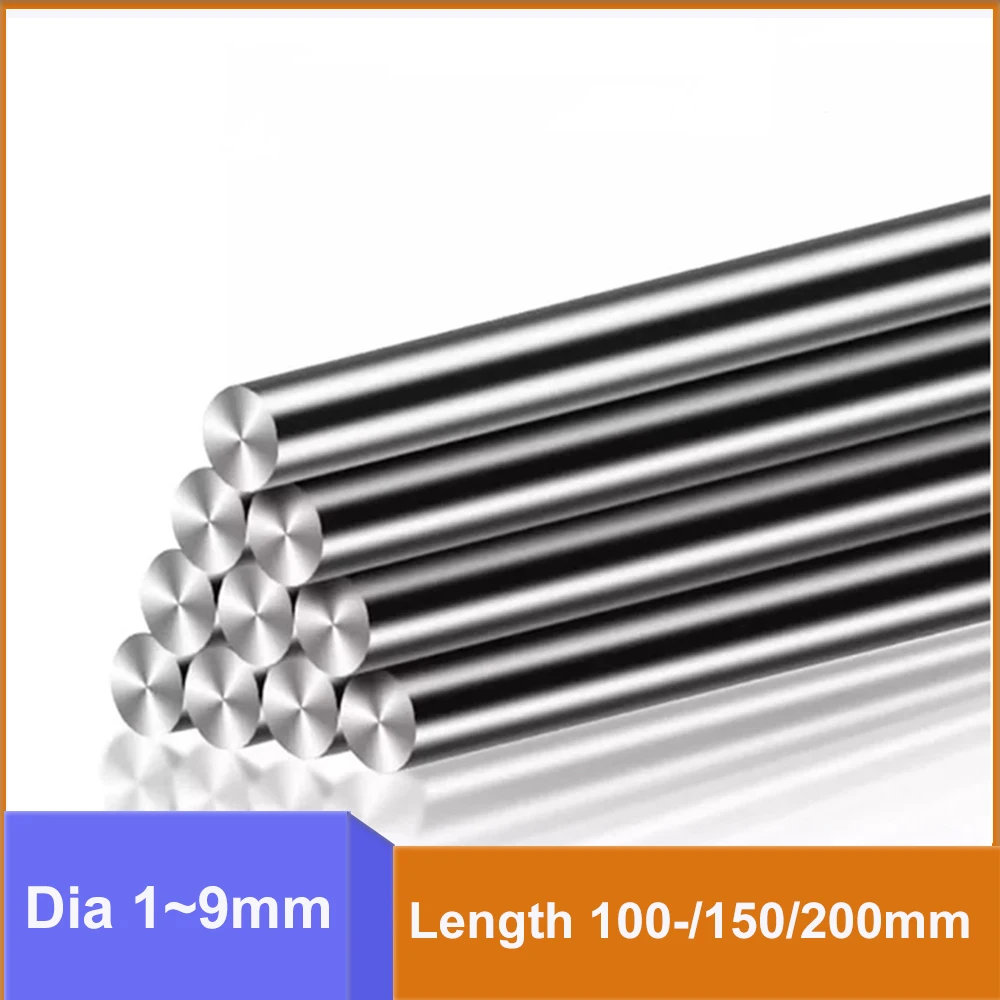 1pcs HSS Solid Round Rod Length 100-/150/200mm High Speed Steel Rod Bar Lathe Tool Woodworking Carving Cutter Diameter 1~9mm