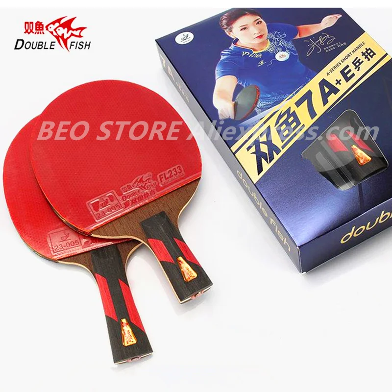 Raqueta de tenis de mesa doble Fish, raqueta de tenis de mesa con goma original, 6/7/8 estrellas, 8A, 7A, 6A, granos ofensivos