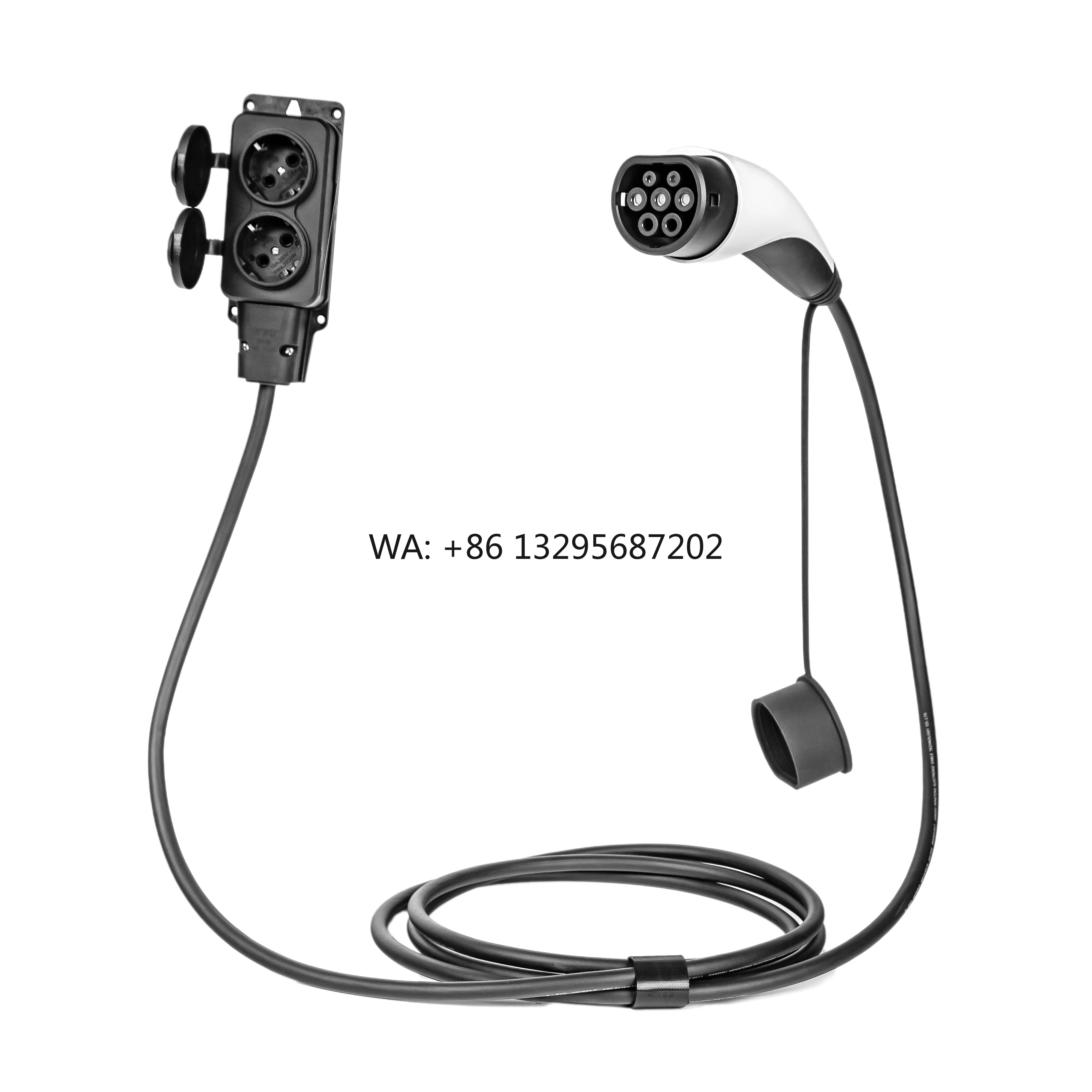 

Type2 to Schuko Cable with Two Sockets Max. 16A 250V IEC 62196 Adapter for EV Connectors Discharging Cable with Two Sockets