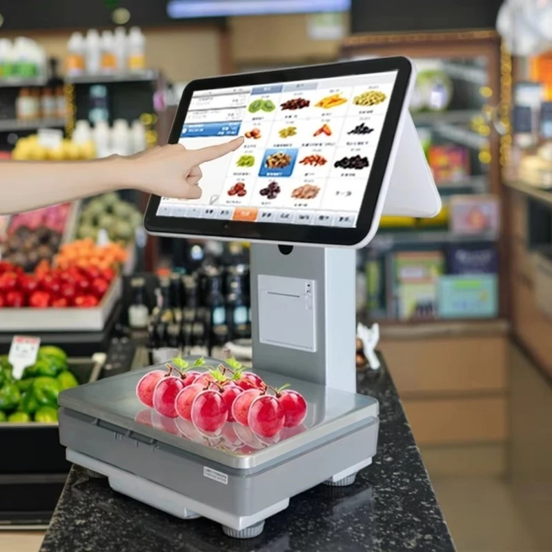 All-in-one kassa POS elektronische weegschaal voor het wegen van vers fruit