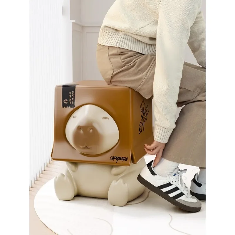 

Creative entrance floor shoe changing stool