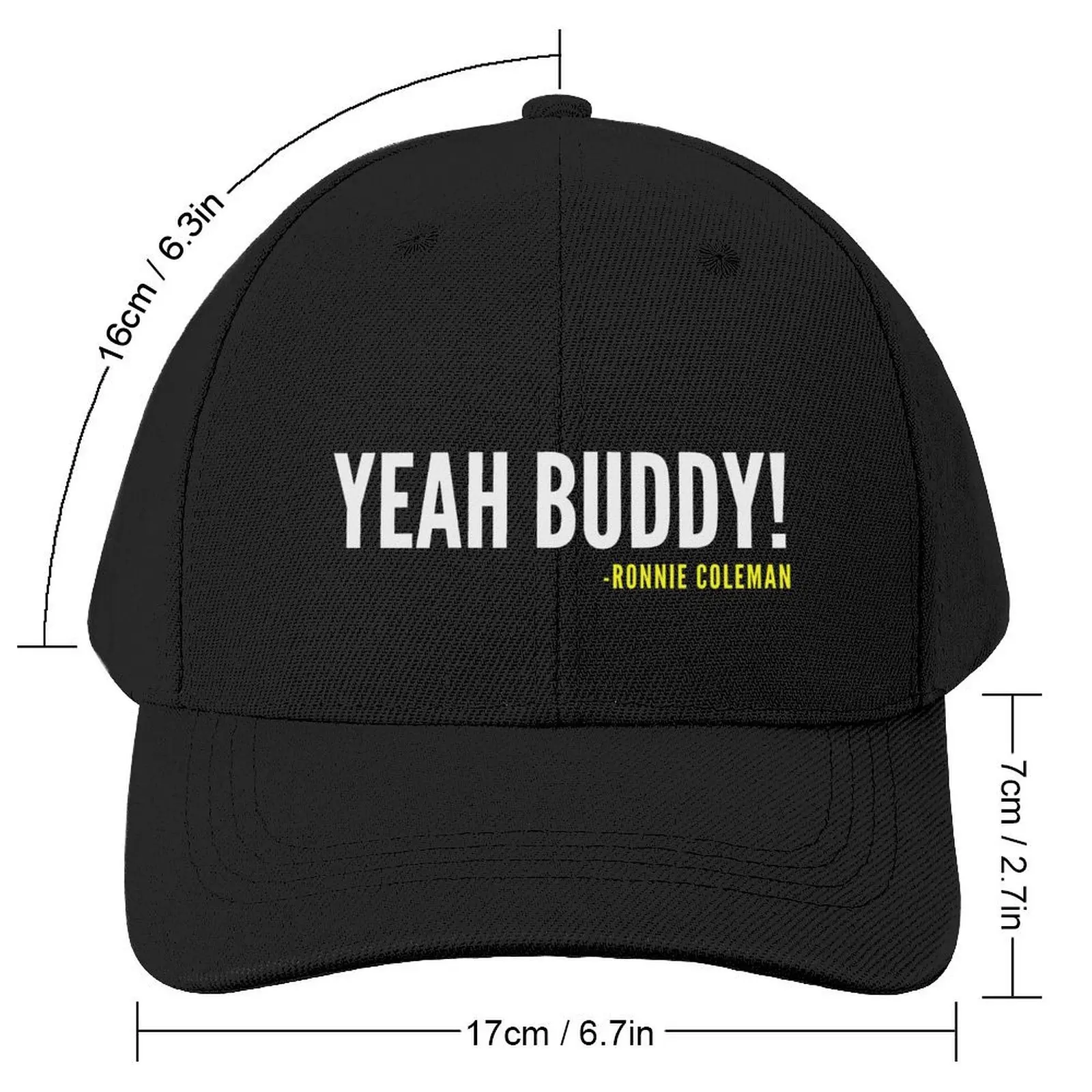 YEAH BUDDY! -Ronnie Coleman Baseball Cap black Big Size Hat Golf Hat Men's Baseball Women's