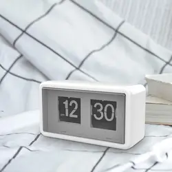 Flip Desk Clock Flip Down Clock Modern Silent Home Shelf Flip Page Clock Auto Flip Clock for Hotel Works Adults Bedroom School